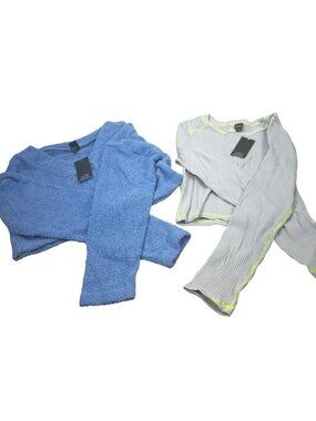 2 Piece Wild Fable Women's Small Blue Crop Sweater And Light Blue Ribbed T-Shirt